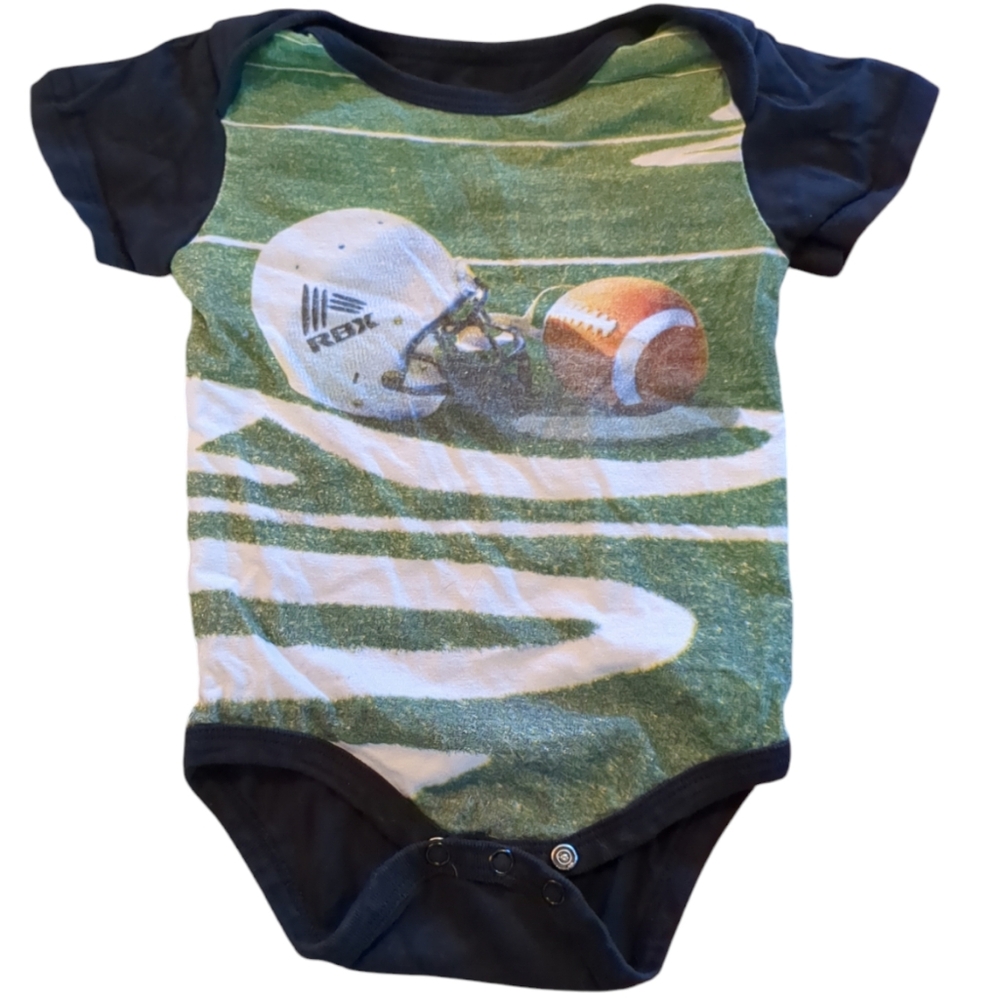 🍁2/$7🍁RBX Black with Football Graphic Front Onesie